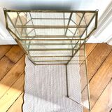 Wall showcase XXL brass glass and mirror 1960