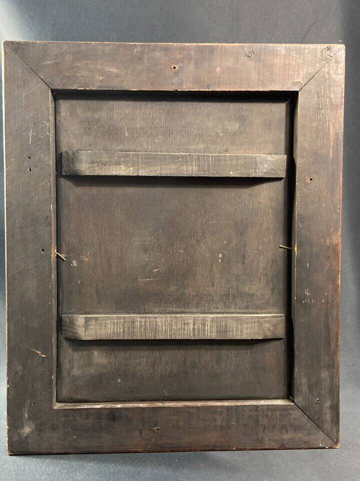 Tableau huile sur panneau Ecole hollandaise Marine monogrammée
