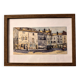 Old watercolour signed marius alamartine "hôtel de la halle" in charlieu