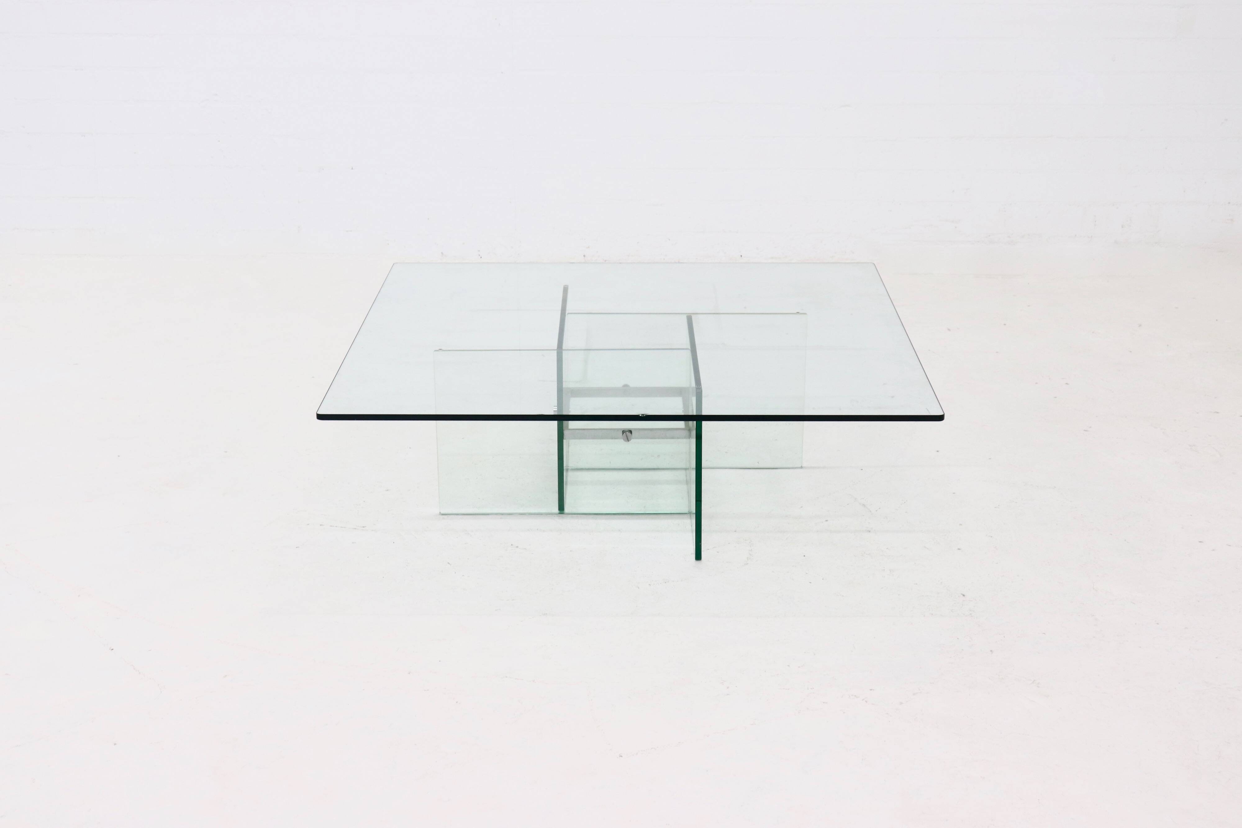 Italian glass coffee table, 1970s