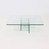 Table basse en verre italienne, années 1970