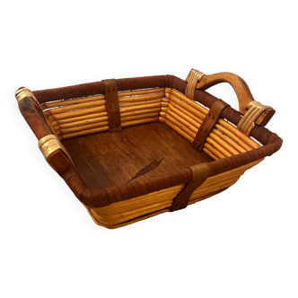 Wooden basket and wicker