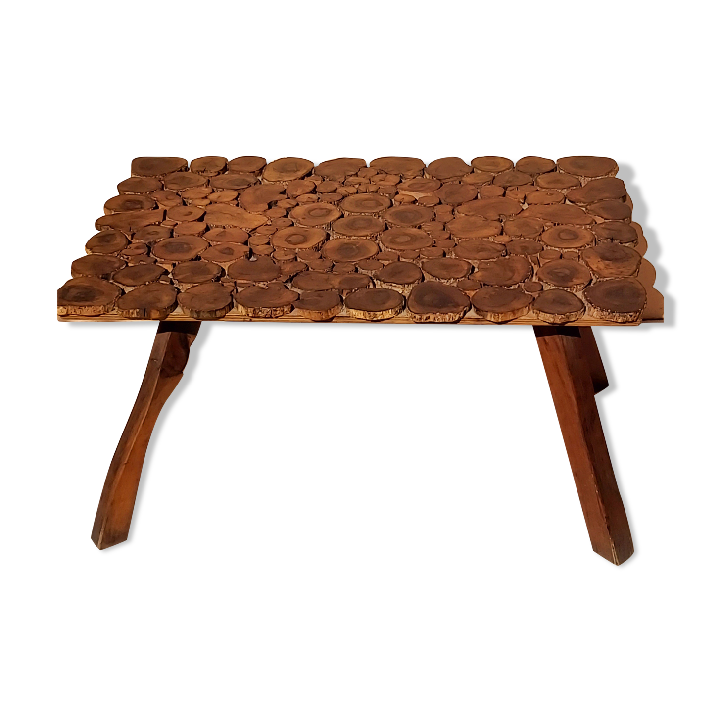 Vintage coffee table olive wood