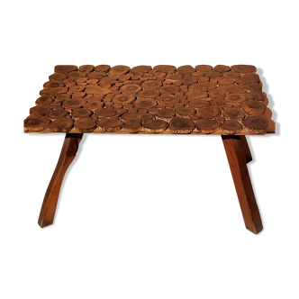 Vintage coffee table olive wood