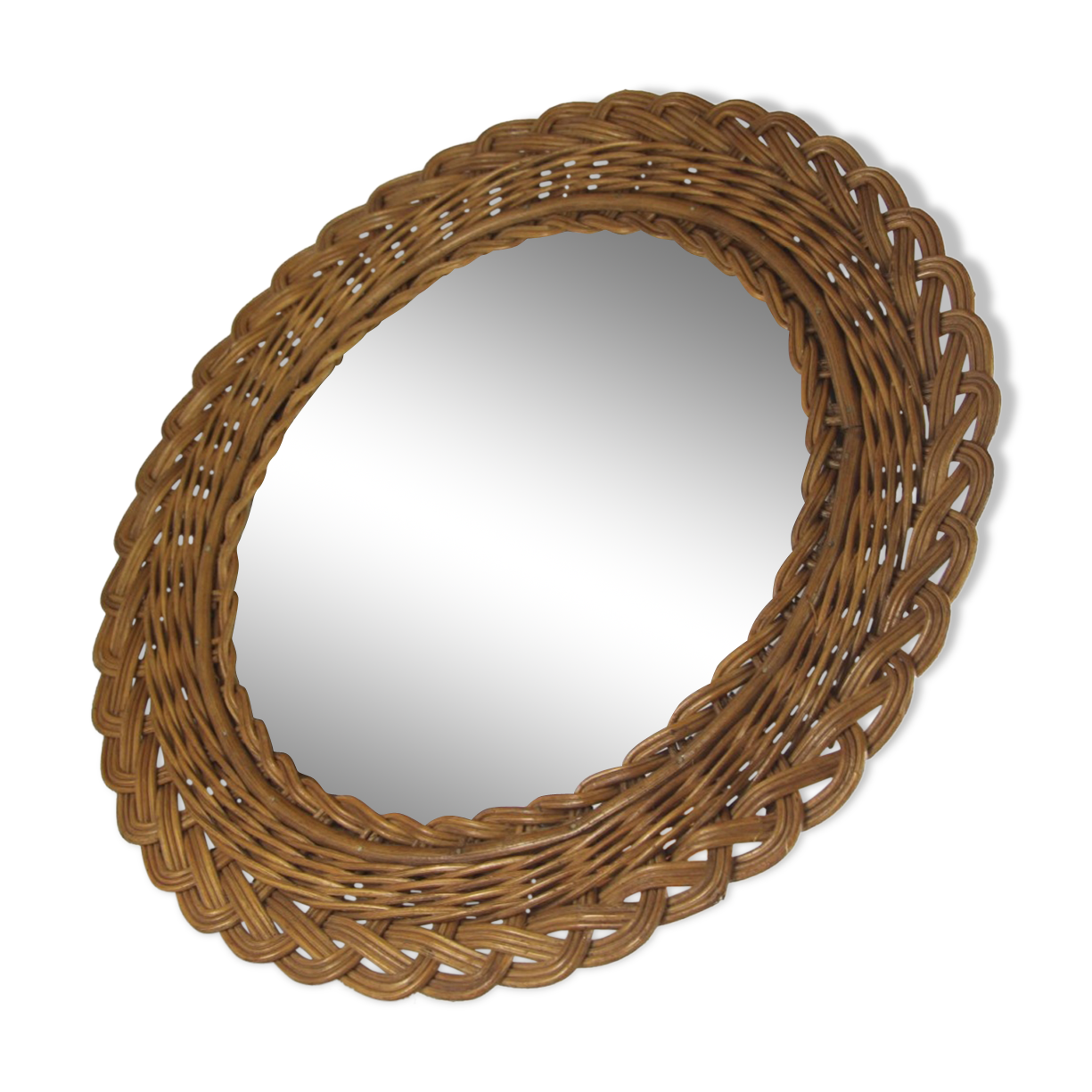 Rattan mirror dating back to the years 70 25cm