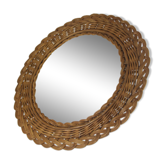 Rattan mirror dating back to the years 70 25cm