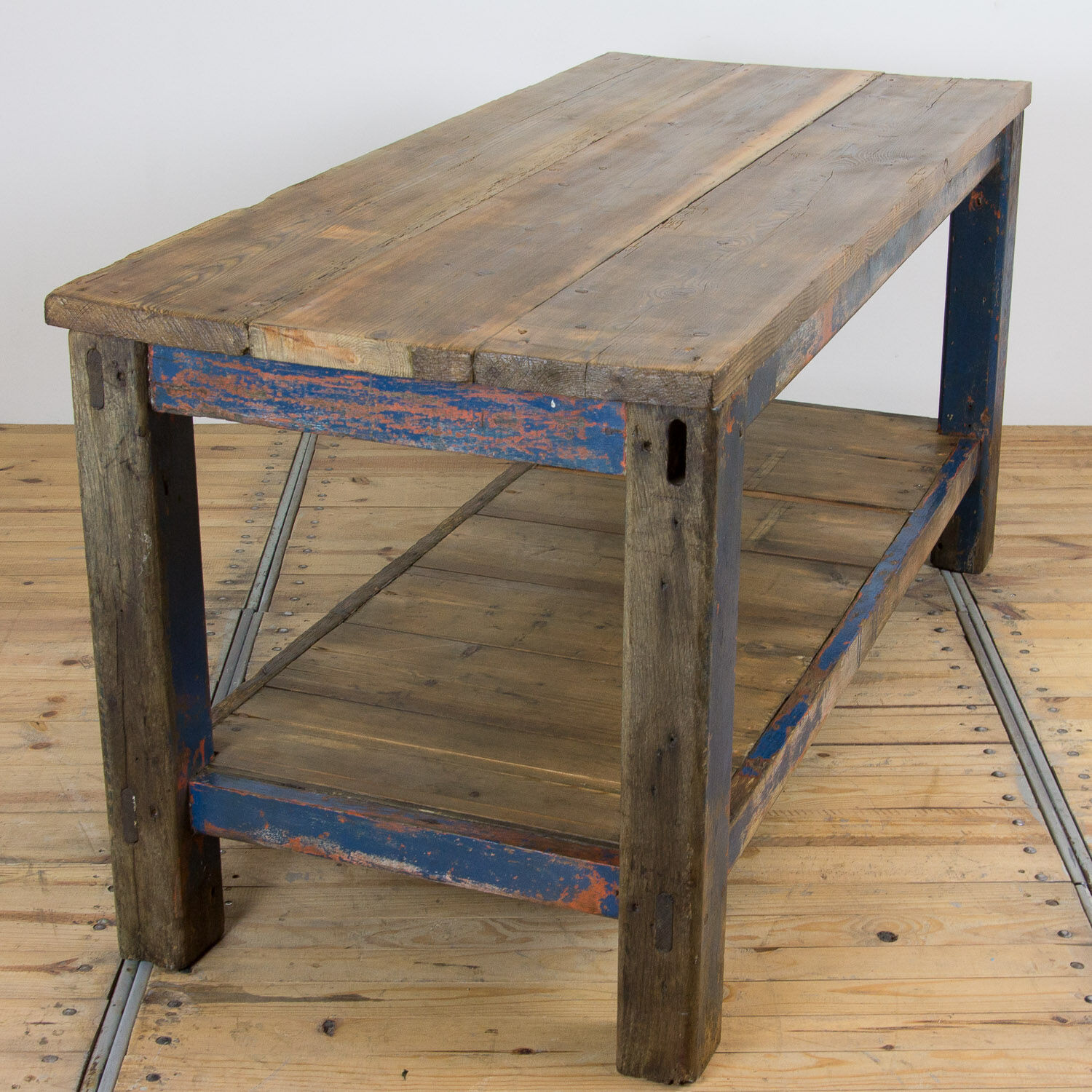 Blue industrial worktable