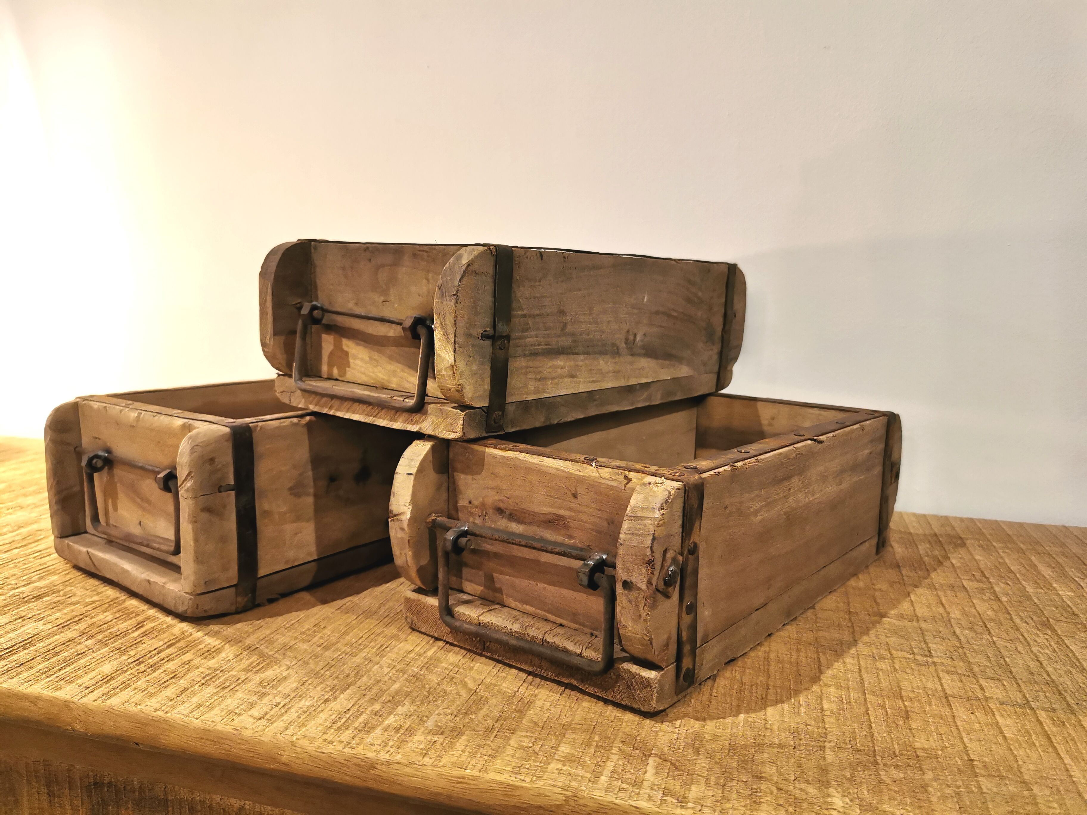 Set of 3 old brick moulds