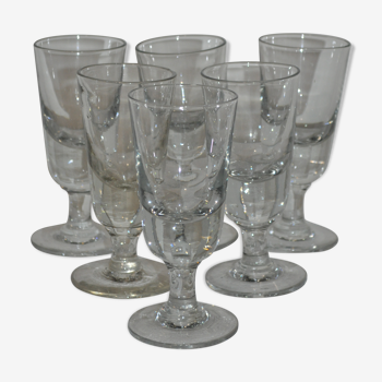 Rare série 6 verres XIXe dits Mazagrans