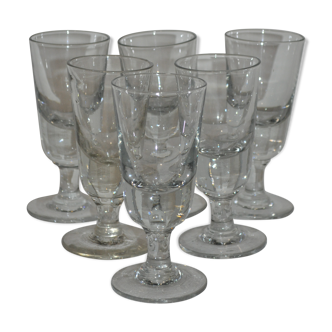 Rare série 6 verres XIXe dits Mazagrans