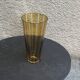 Bayadere patterned vase in glass, transparent and vintage ochre