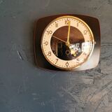 Vintage formica clock silent wall pendulum 60s "Black red"