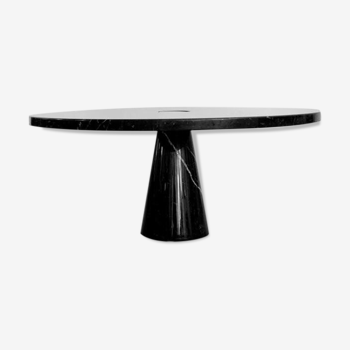 Vintage dining table in nero marquina marble italy 1970'