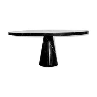 Vintage dining table in nero marquina marble italy 1970'