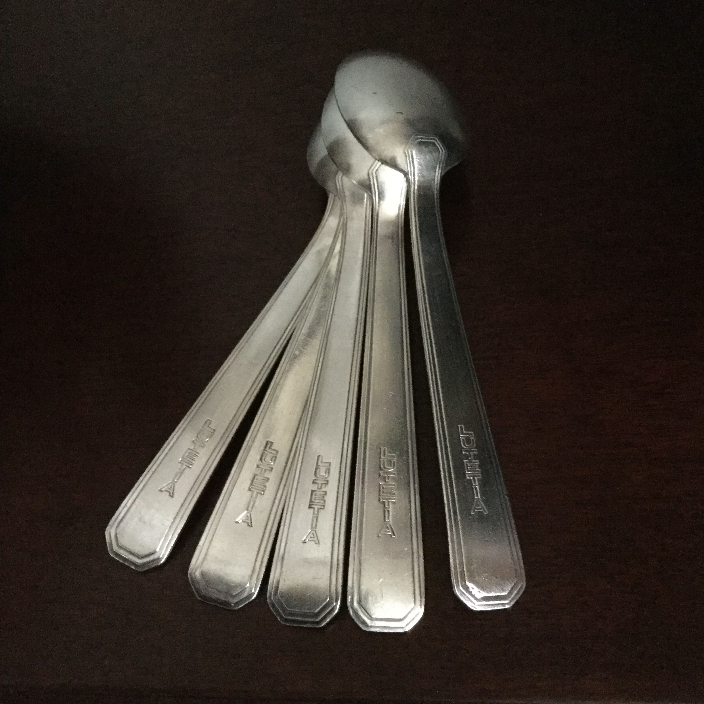 Lots of 5 art deco silverware from Hotel Lutetia