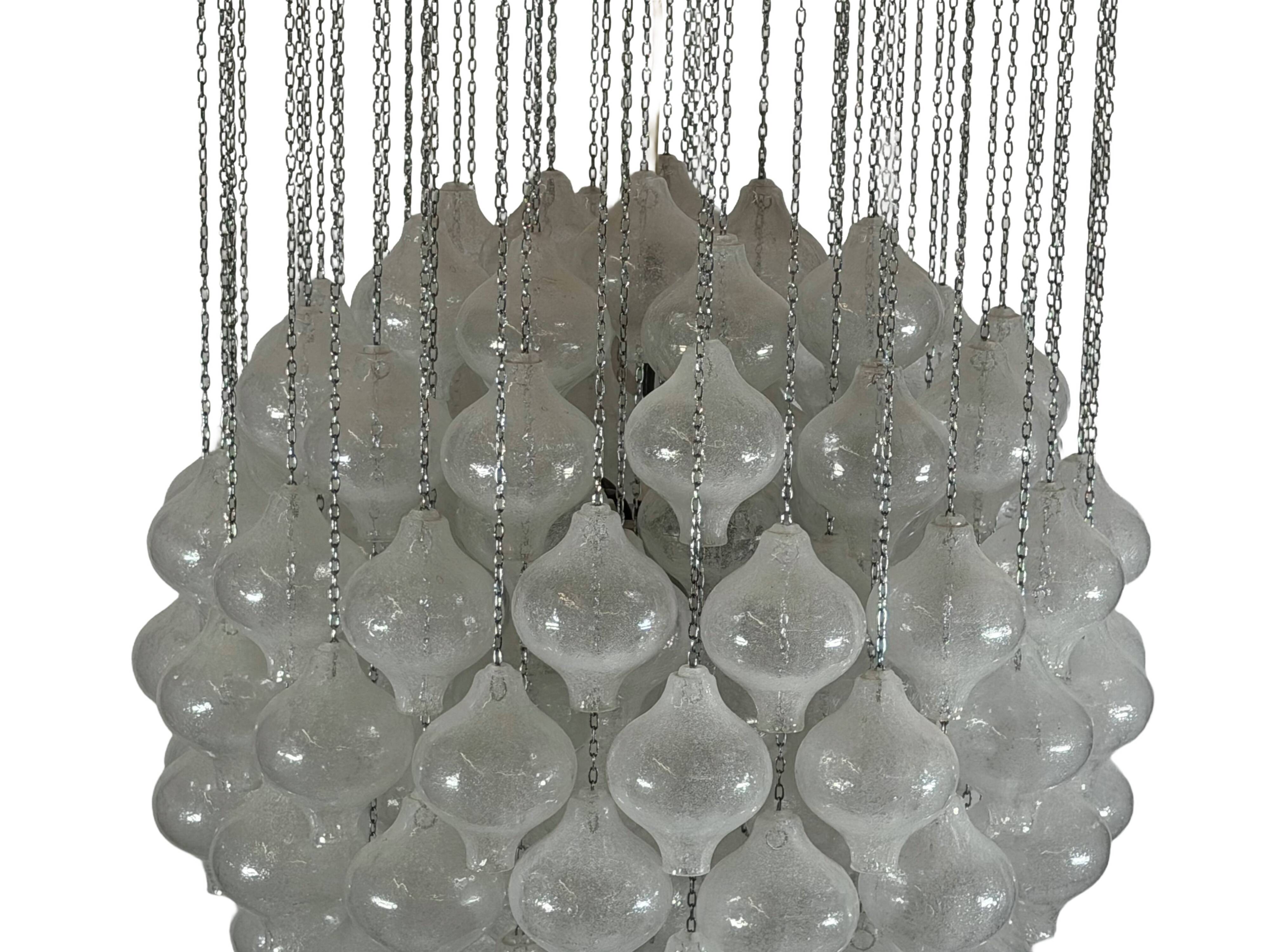 1960s 197070s Tulip Chandelier by J.T. Kalmar for Kalmar Austria