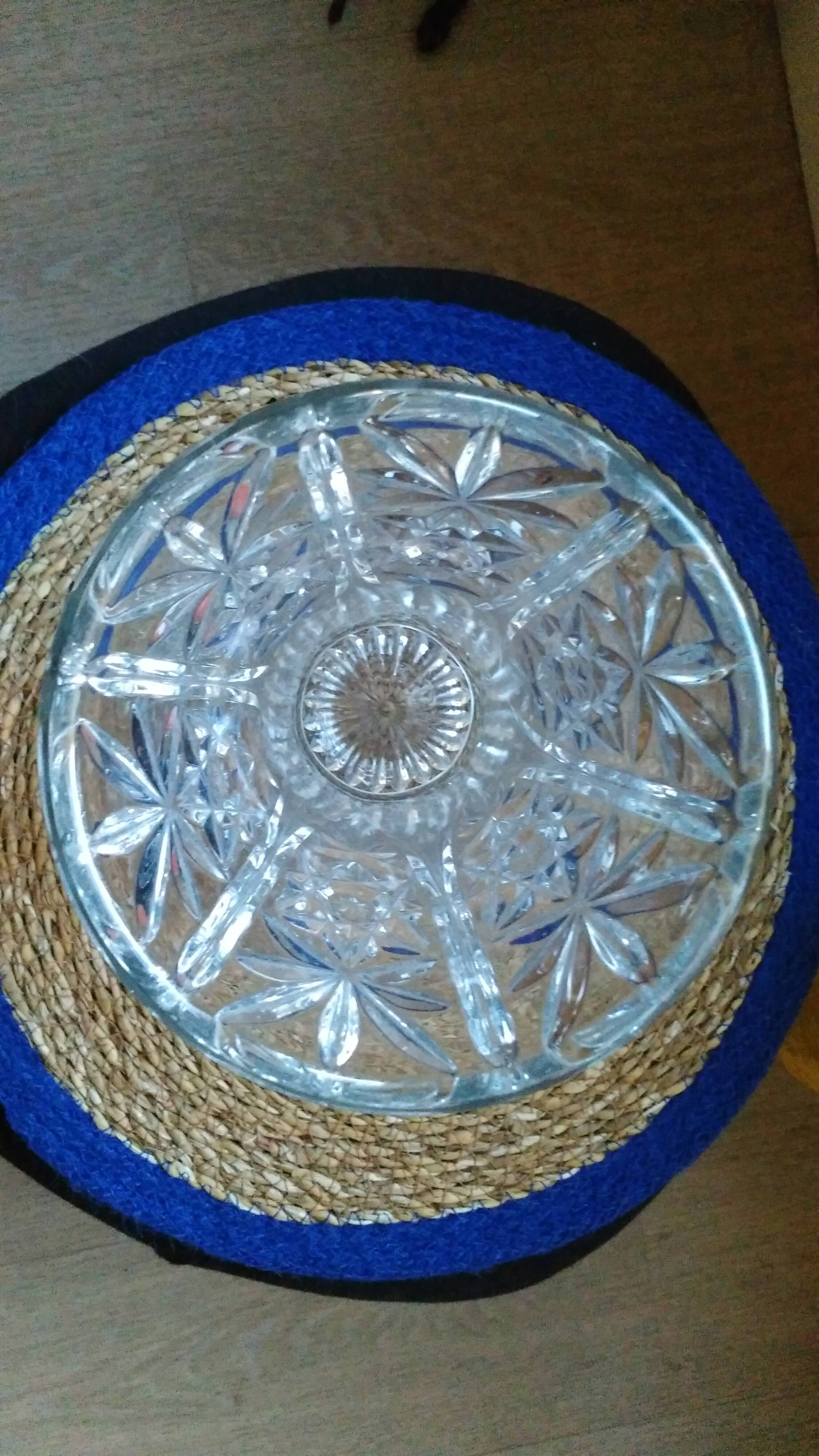 Antique vintage Polish crystal vase