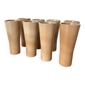 Set of large glazed stoneware cups from Niderviller – vintage tableware
