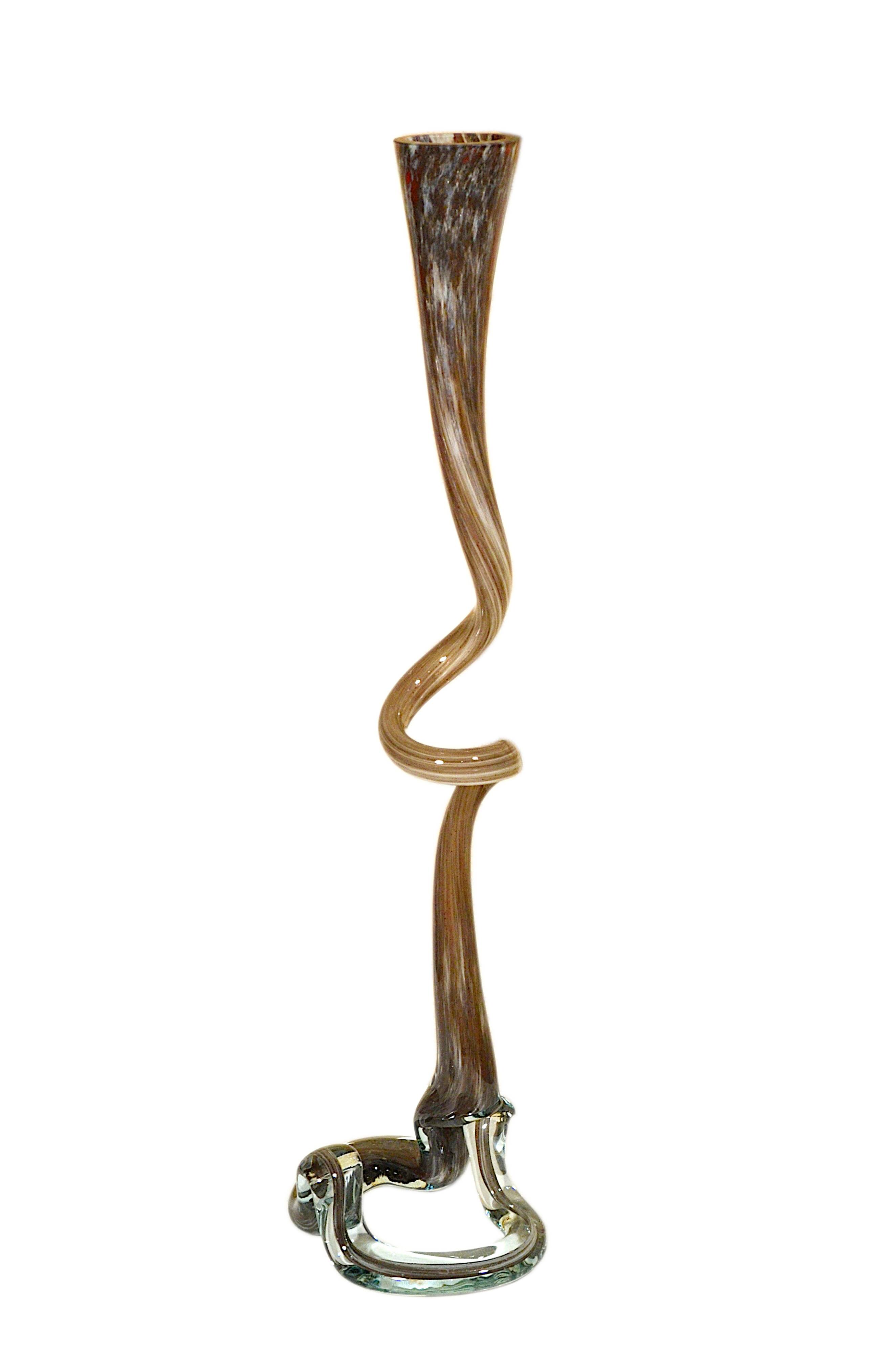 Trumpet vase, art glass in the Murano style, mouth-blown, H59.