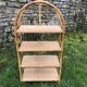 Vintage 60s bamboo rattan standing shelf