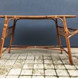 Vintage rattan and wicker desk