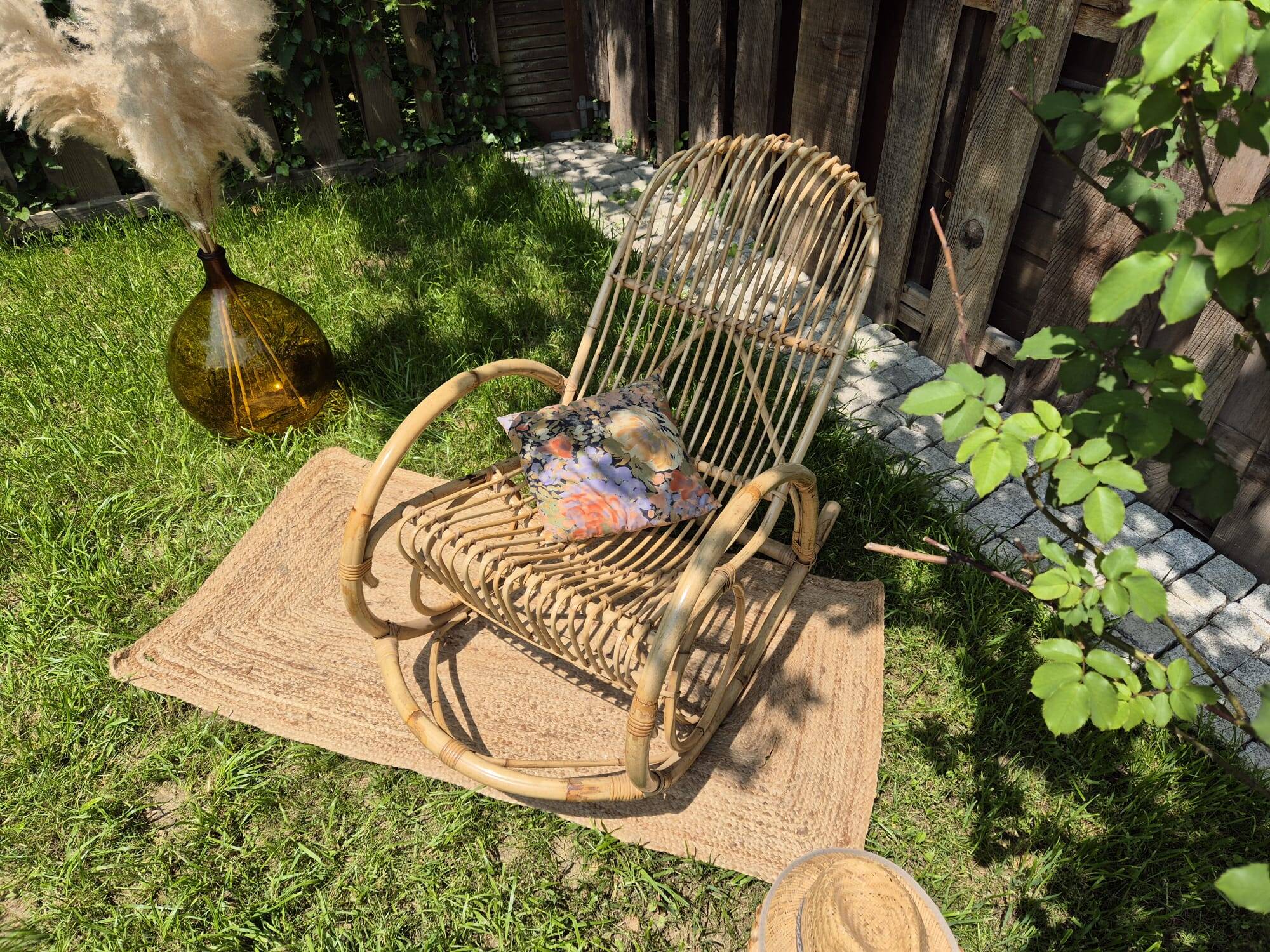 Vintage rattan rocking chair