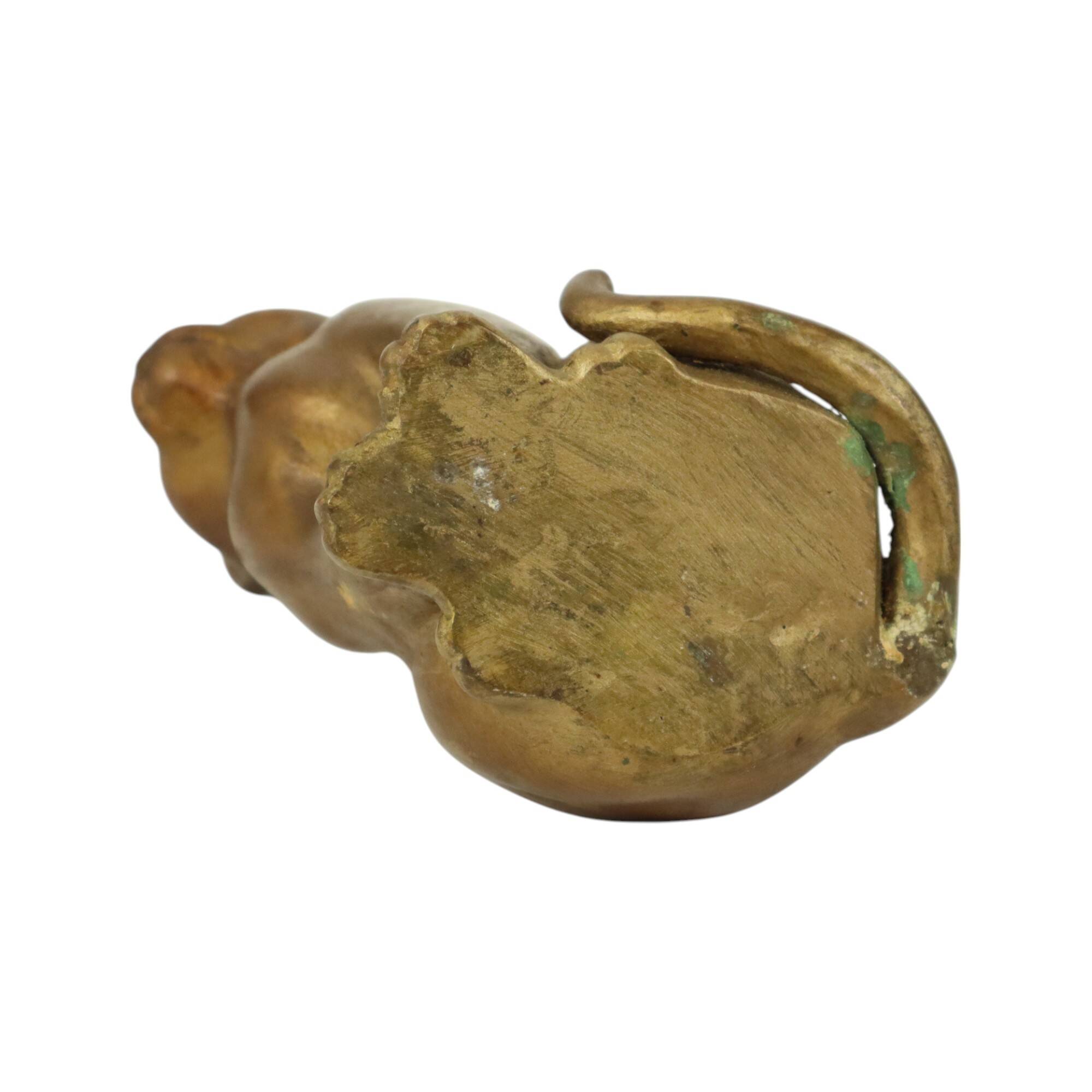 Vintage Cat Statue Bronze Sculpture Cat Decorative 24cm
