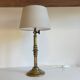 Solid brass lamp and vintage fabric