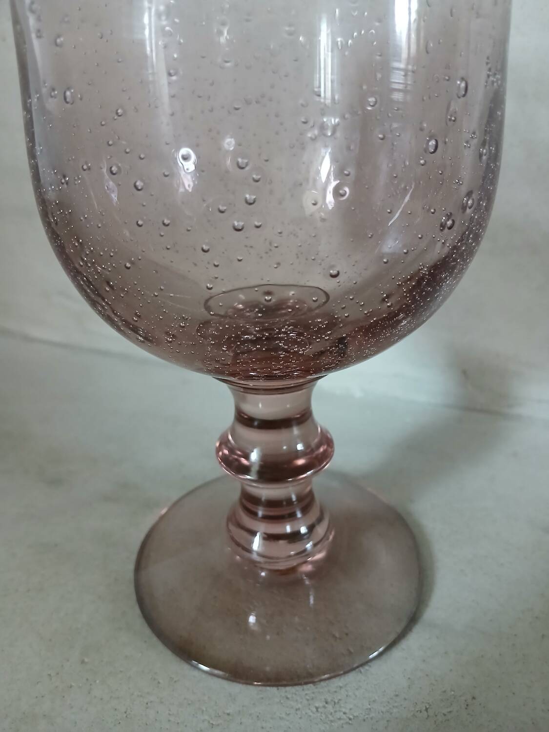Large stemmed glass with bubble glass
