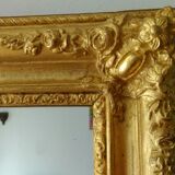 Golden romantic mirror with gold leaf