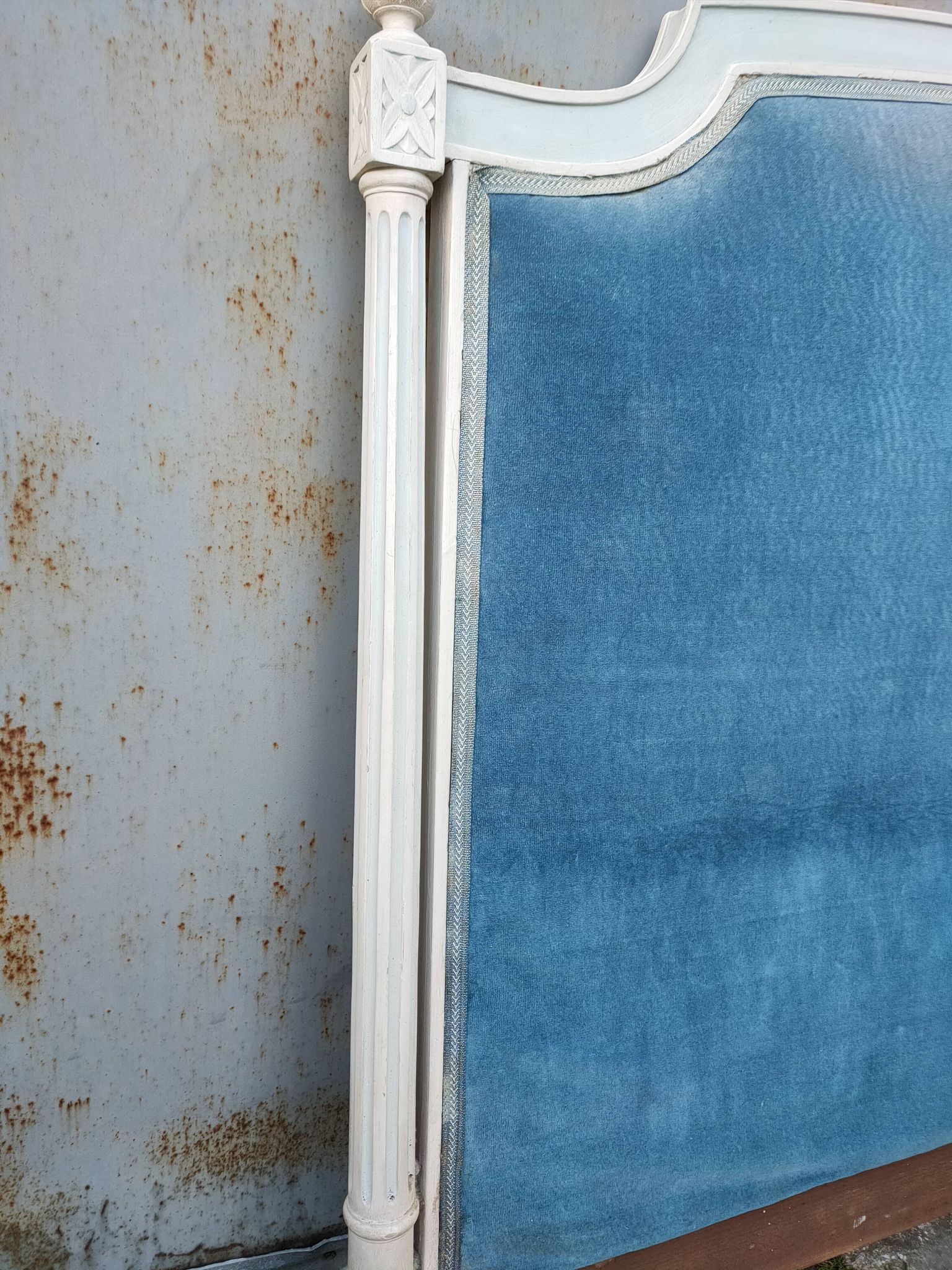 antique headboard in Louis XVI style