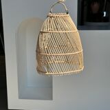 Rattan pendant lamp in the shape of bell D25 H28
