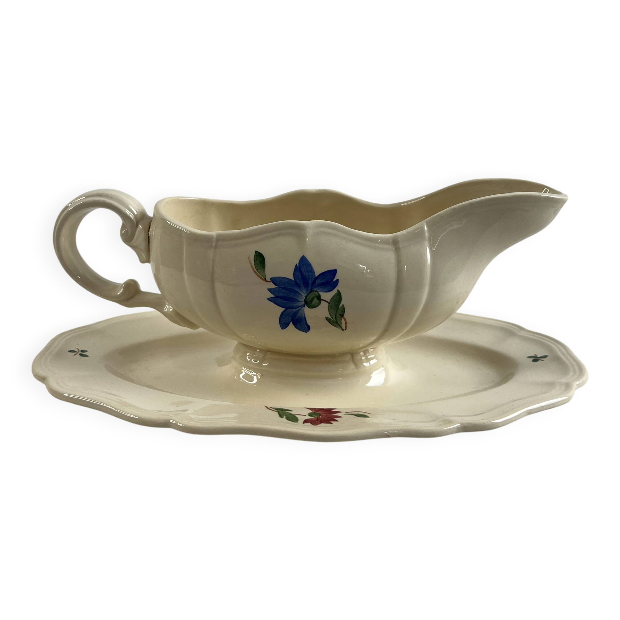 Ironware sauceboat Sarreguemines and Digoin