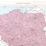 Old map of Poland Europe 43x43cm from 1950