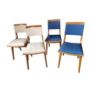 Set de 4 chaises 1950 pieds compas