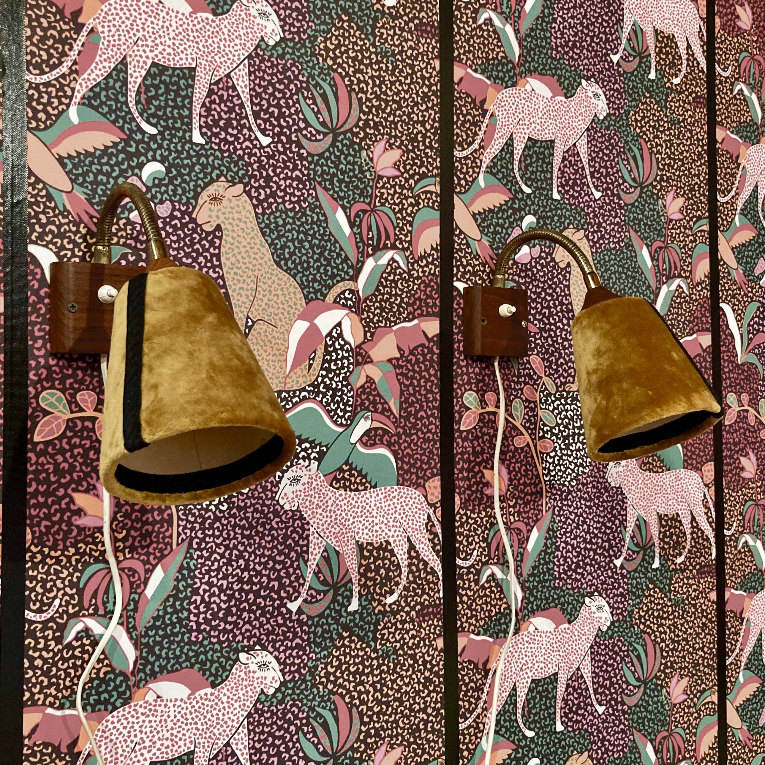 Pair of modular wall lights, Scandinavian design, 1950s.