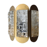 Scandinavian midcentury wall light in crystal and mat gold colored metal