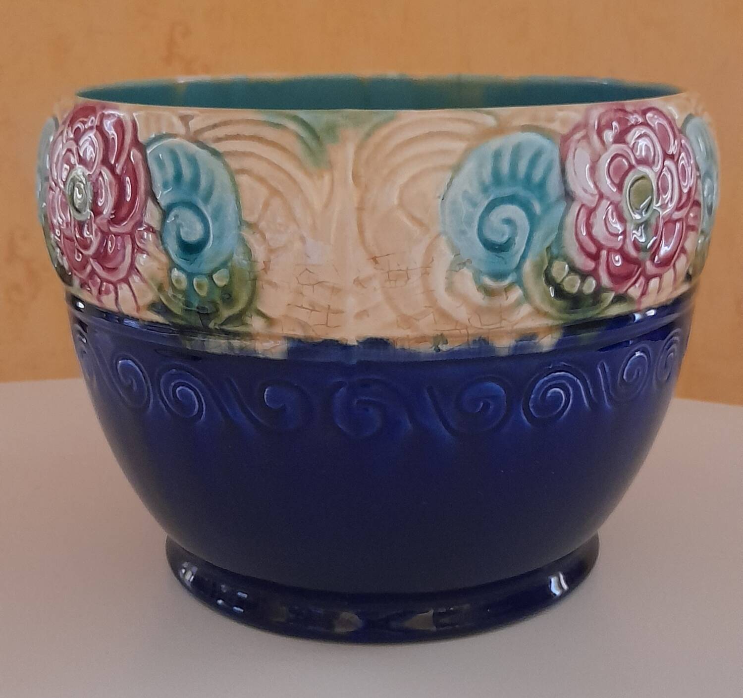 Art Deco slip planter by Moulin Orchies