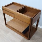 Angelo Mangiarotti for Molteni 4D Series solid wood Bar Cart 1970s