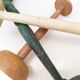 Three vintage wooden hat holders milliner