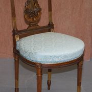 Pair of Carved Golden Wood Accent Chairs