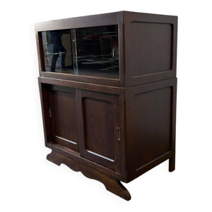 Armoire vitrine en bois - accent