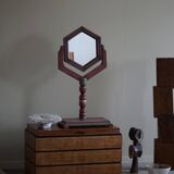 A pine table mirror by a Swedish cabinetmaker, folk art, early 20th century.