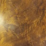 Coffee table / side table in mahogany with a rattan shelf.