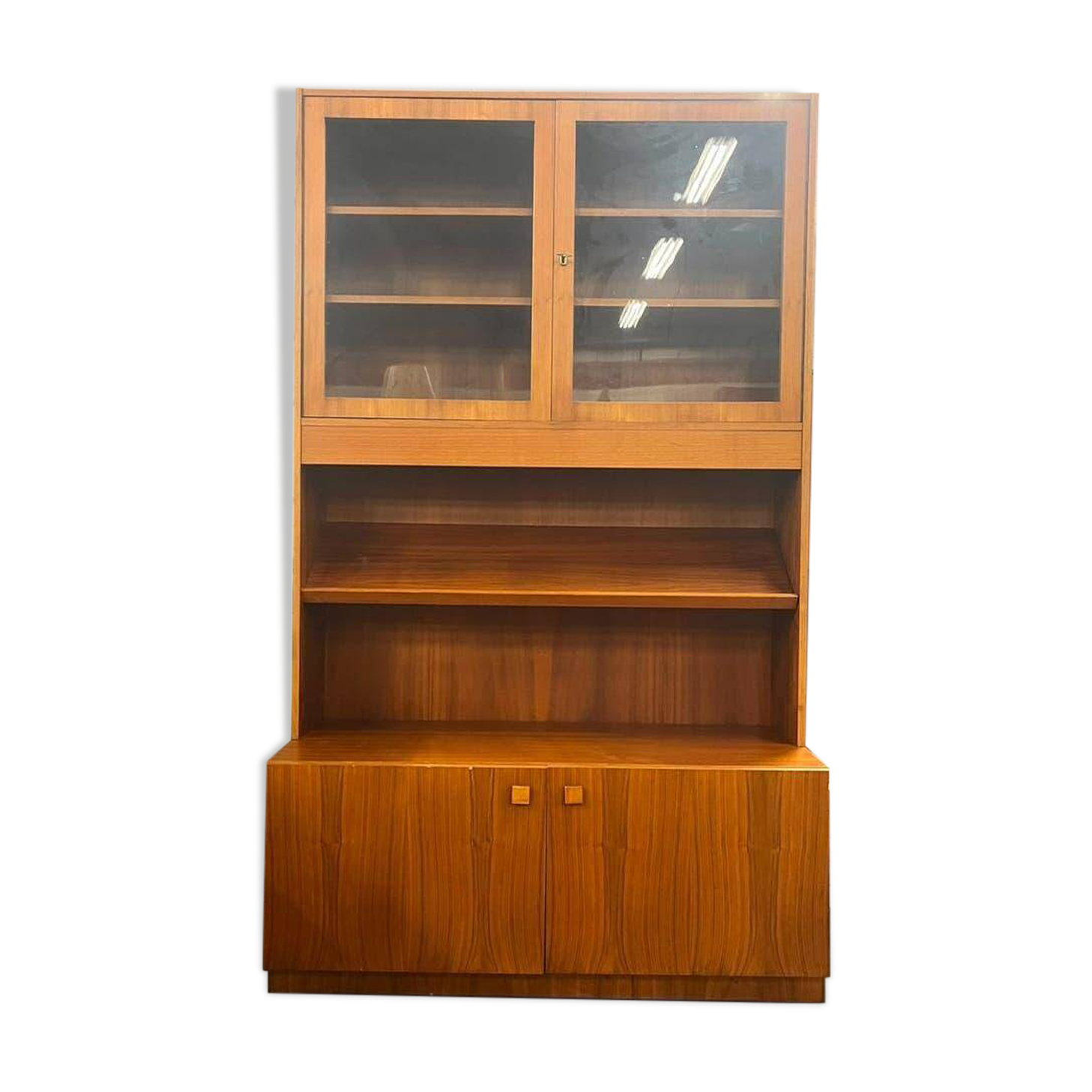 Vitrine/bibliothèque/étagère vintage en bois