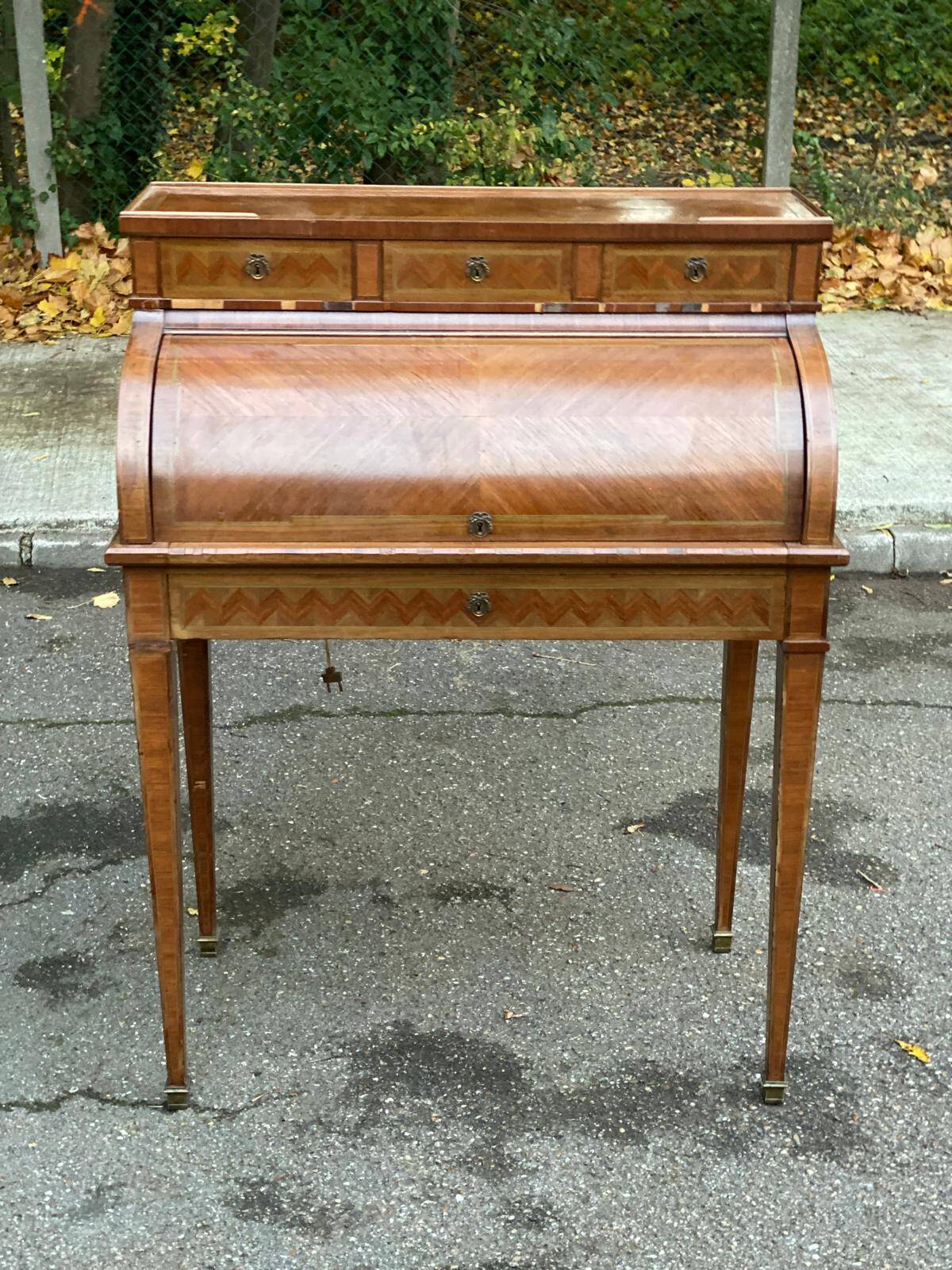 19th century wooden cylinder desk secretary