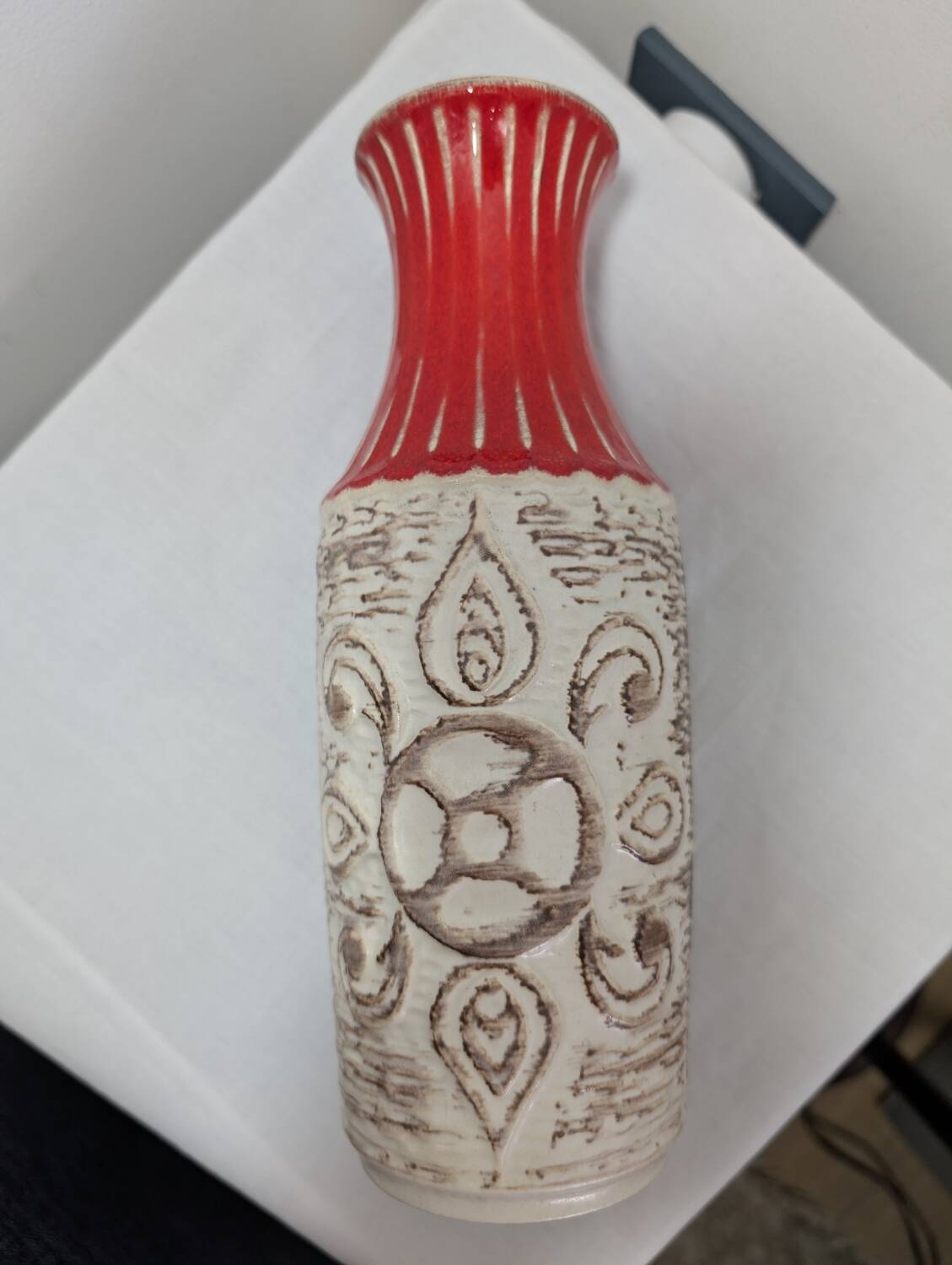 Vase Bay Keramik West Germany red vintage 70s - model 68/25