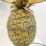 Paire de lampes de table ananas en laiton