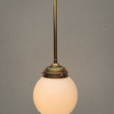 brass and white opaline hanging