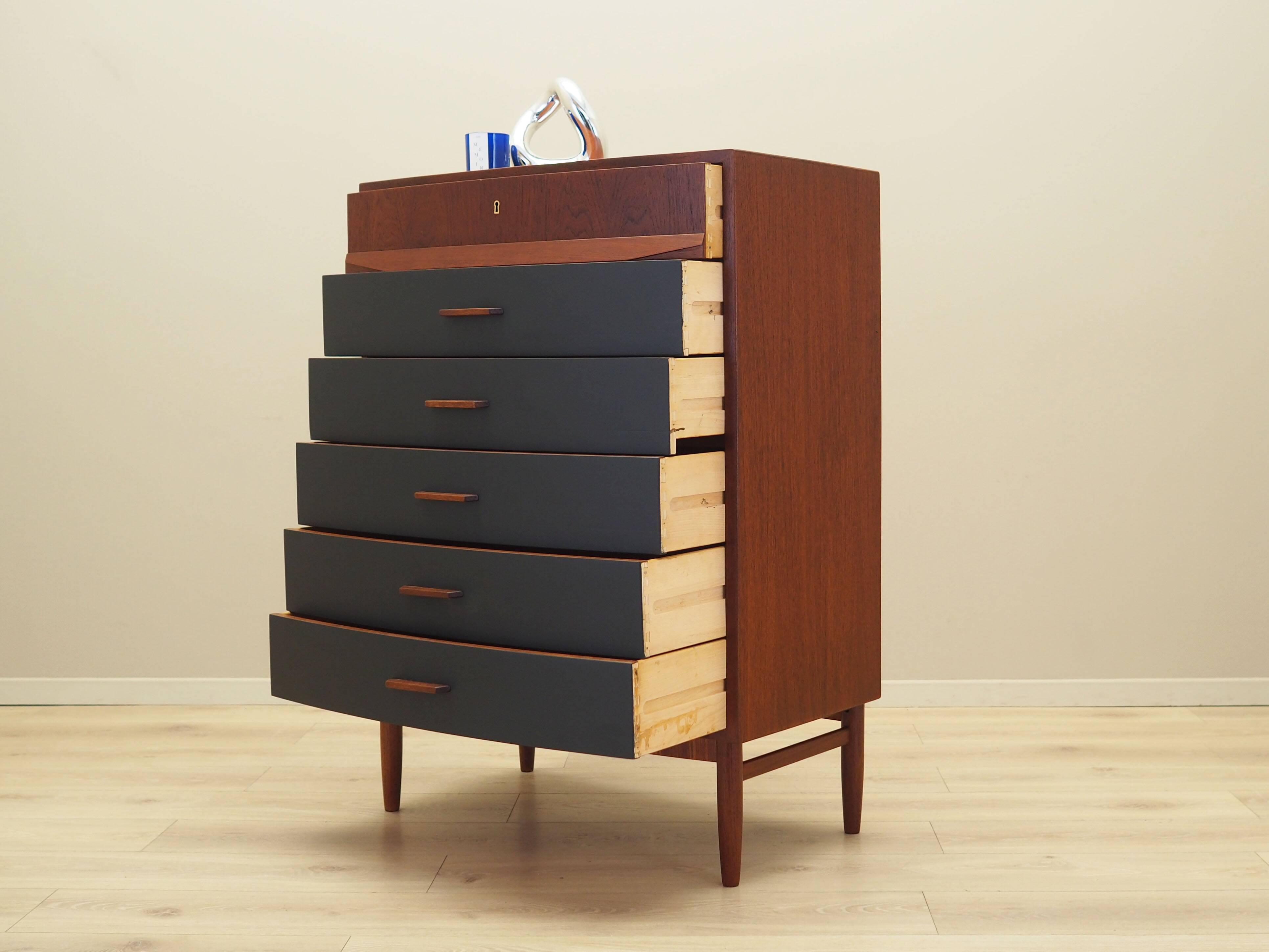 Teak chest of drawers, Danish design, 1970s, production: Denmark
